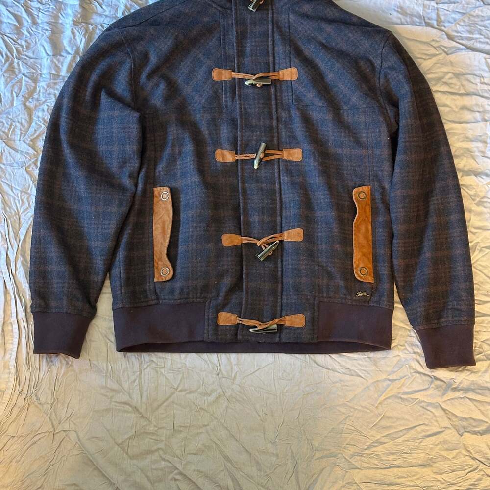 Vintage A. Tiziano Outdoor Jacket Wool Toggle Bomber Blue